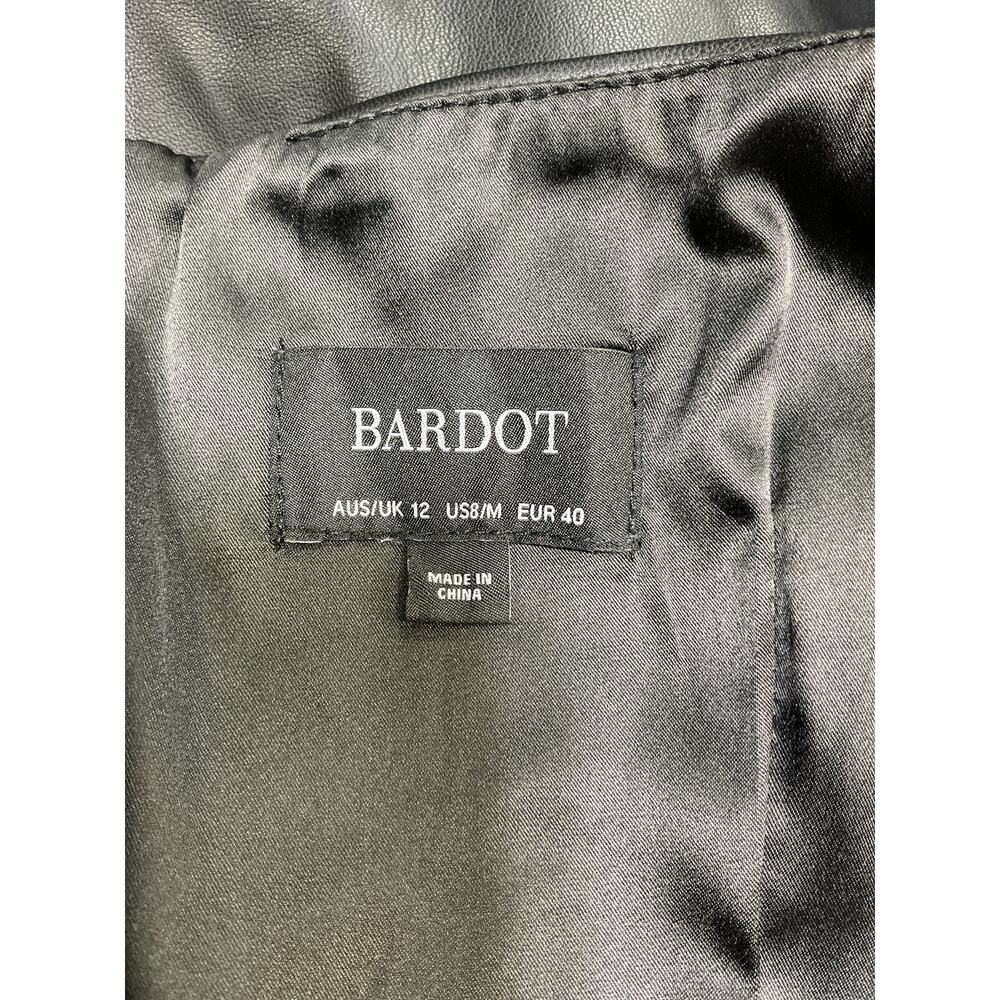 Bardot Vegan Leather Black Anabelle Size M Dress - Picture 4 of 6